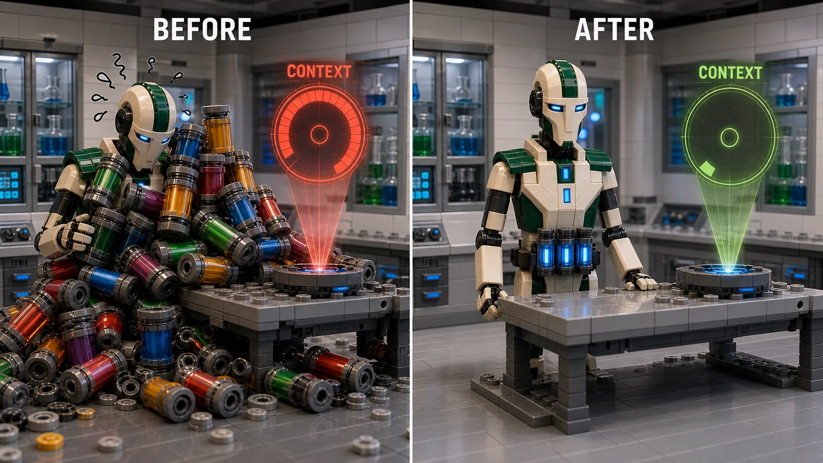 Before and after: every server everywhere vs routed profiles